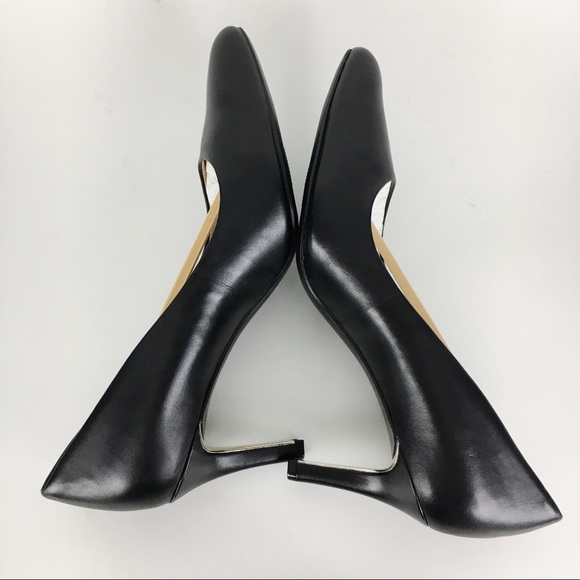 NEW Naturalizer Black Leather Natalie Heels Pump 8 - Picture 7 of 12